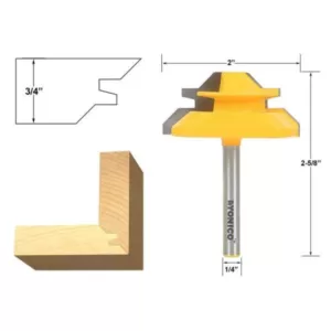 Yonico Lock Miter up to 3/4 in. Stock Carbide Tipped Router Bit