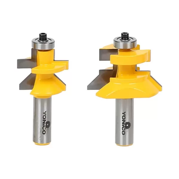 Yonico Tongue and Groove Flooring Up to 1-1/8 in. Stock 1/2 in. Shank Carbide Tipped Router Bit Set (2-Piece)