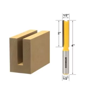 Yonico Straight 1/2 in. Dia Carbide Tipped Router Bit