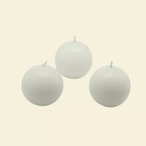 Zest Candle 2 in. White Ball Candles (Box of 12)