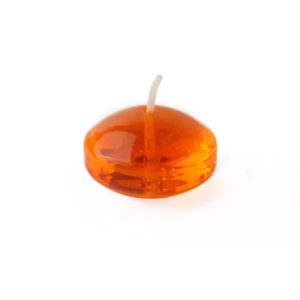 Zest Candle 1.75 in. Clear Orange Gel Floating Candles (Box of 12)