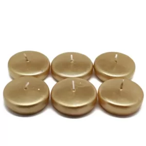 Zest Candle 2.25 in. Metallic Gold Floating Candles (24-Box)