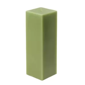 Zest Candle 3 in. x 9 in. Sage Green Square Pillar Candle Bulk (12-Box)