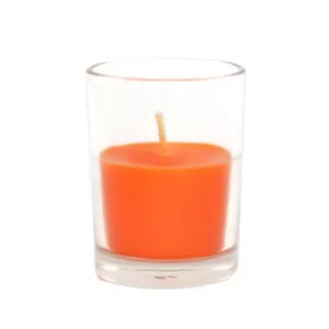 Zest Candle 2 in. Orange Round Glass Votive Candles (12-Box)